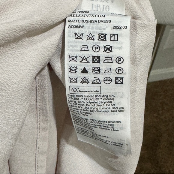 ALLSAINTS Mali Ukushisa Midi Dress Smocked Ruffle Safari Animal Print Size 10 - Picture 10 of 11